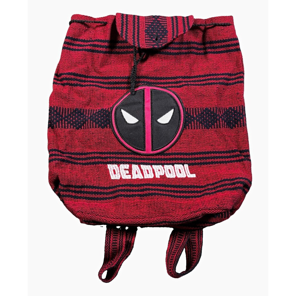 Marvel Deadpool Woven Backpack Handmade Satchel Baja Hippie Boho Bag Rucksack
